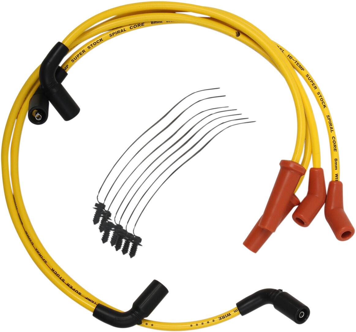 ACCEL szikra gyújtógyertya bowden SPIRAL core szett 8MM sárga Gyújtókábel, gyertyapipa 0