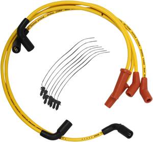 ACCEL szikra gyújtógyertya bowden SPIRAL core szett 8MM sárga Gyújtókábel, gyertyapipa