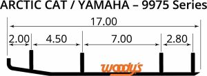 Woody's Eat3-9975 Extender Trail III ™ Flat-Top® Wear Bars Runners / Carbide Types 1