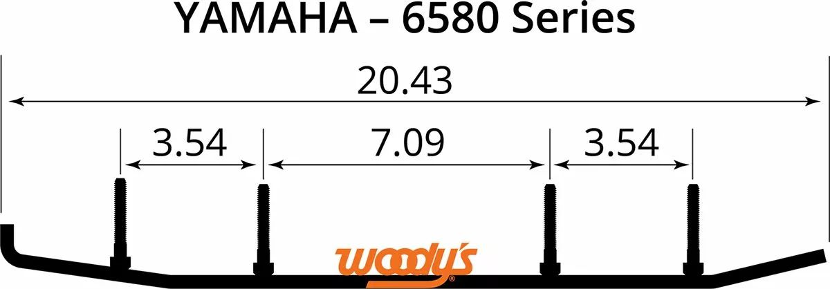 Woody's EYV3-6580 Extender Trail III ™ Flat-Top® Wear Bars Runners / Carbide Types 1