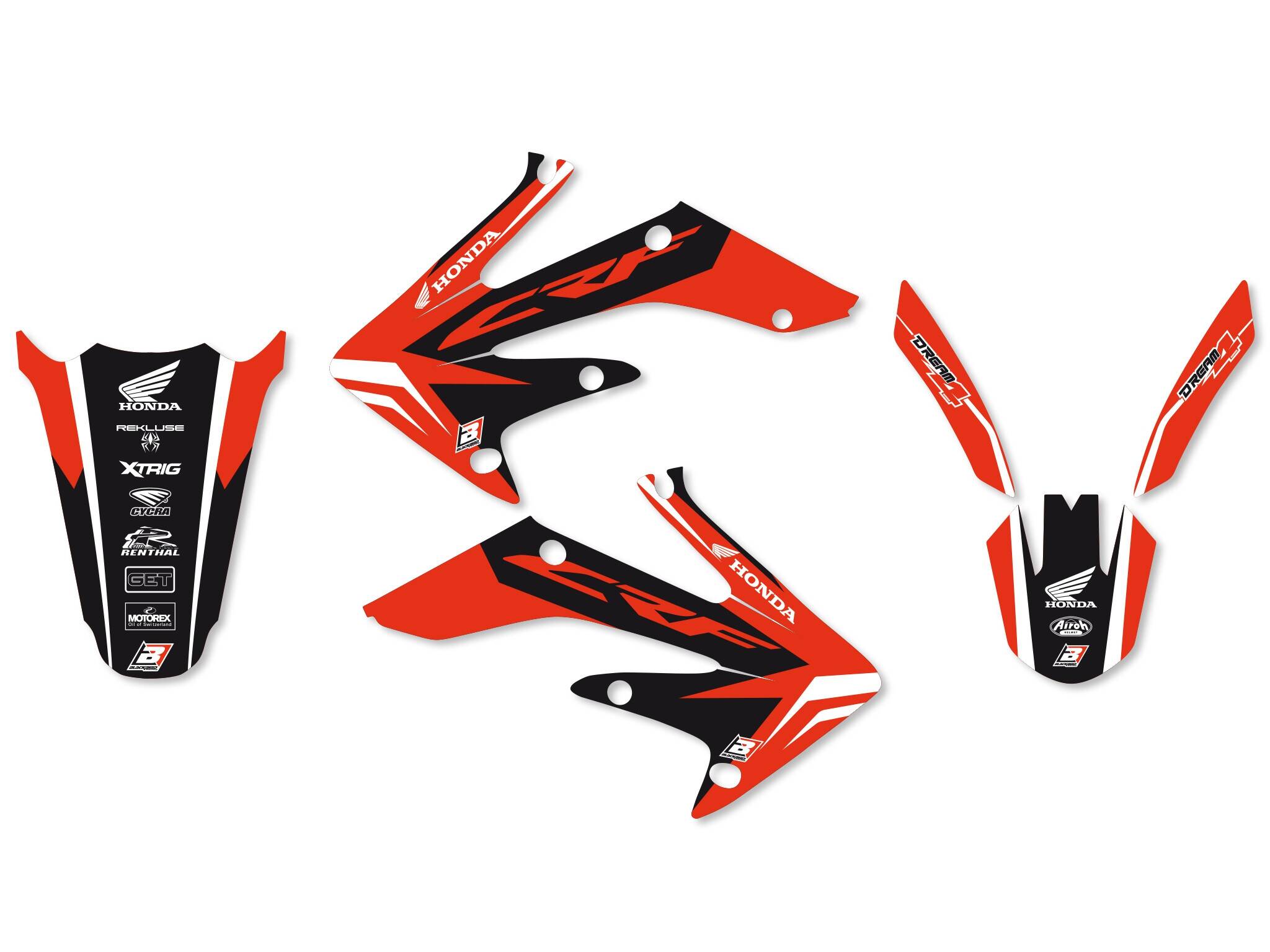 Blackbird racing grafika készlet WITH ülés takaró CRF250 4-09 Matrica 0