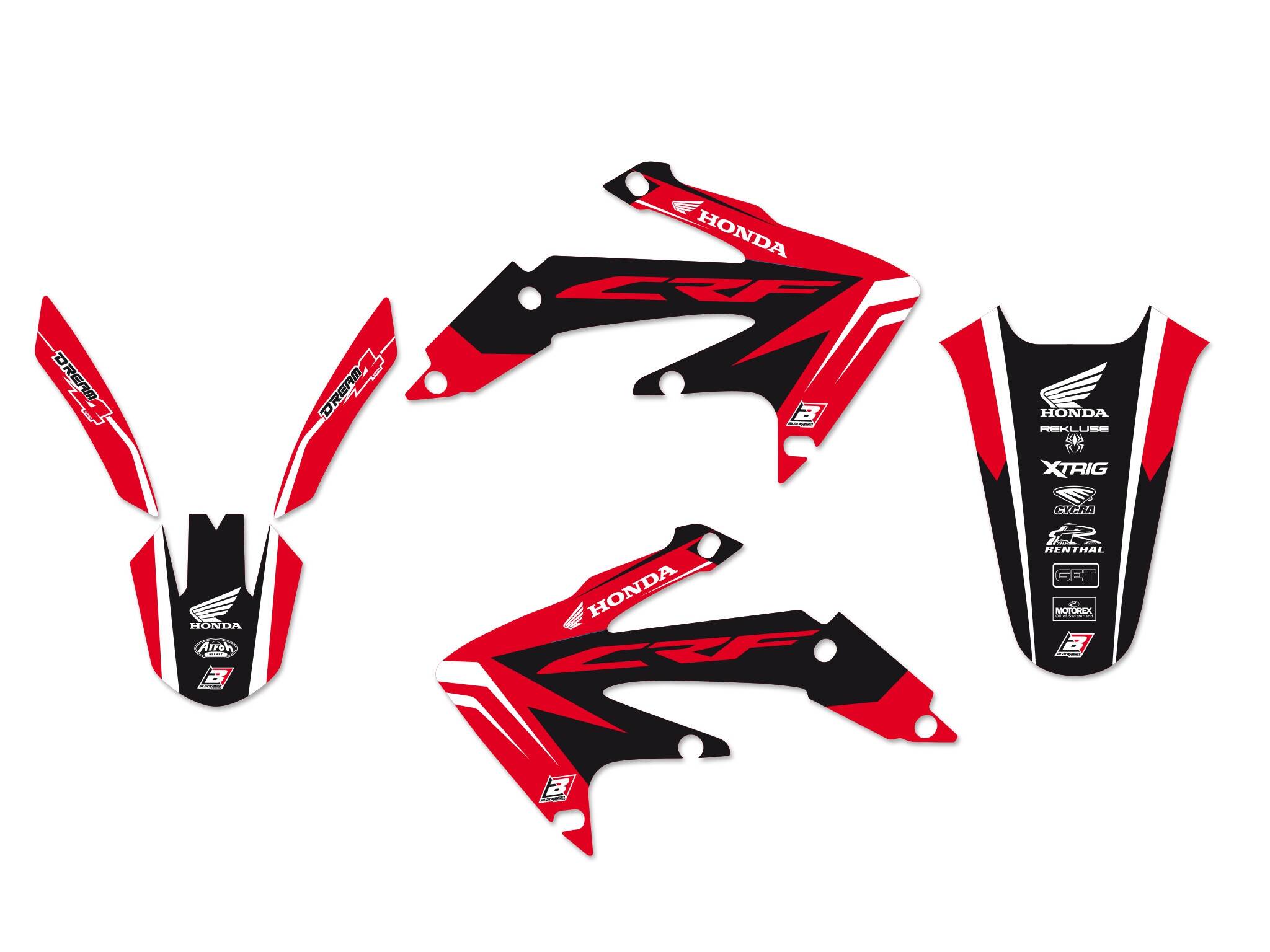 Blackbird racing grafika készlet WITH ülés takaró CRF450X 4-16 Matrica 0