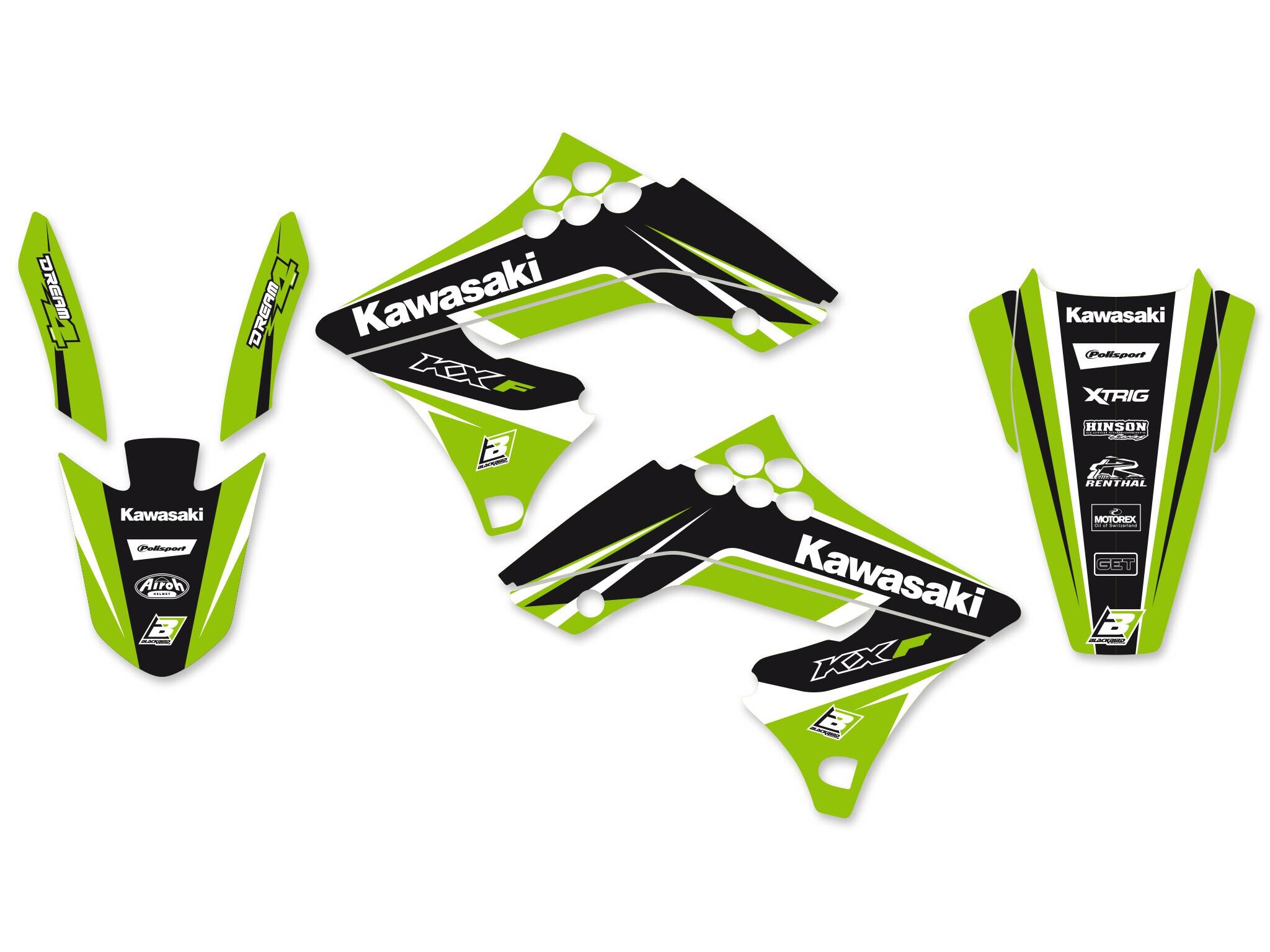 Blackbird racing grafika készlet WITH ülés takaró KXF250 9-12 Matrica 0