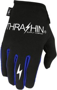 Thrashin supply co. kesztyû fekete BLK/BLU XXL Motoros kesztyű - utcai motorozáshoz