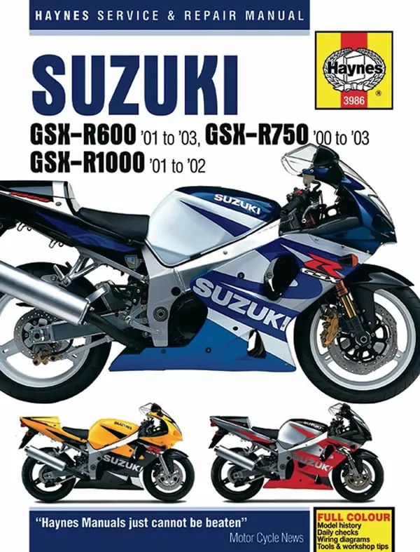 Haynes 3986 motorkerékpár -javítási kézikönyv Motorkerékpár szerelési kézikönyv 0