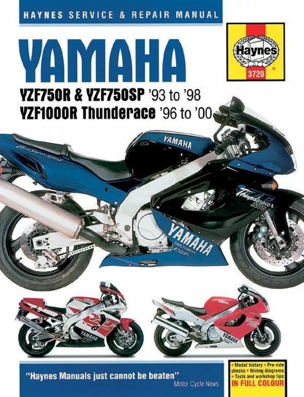 Haynes 3720 motorkerékpár -javítási kézikönyv Motorkerékpár szerelési kézikönyv 0