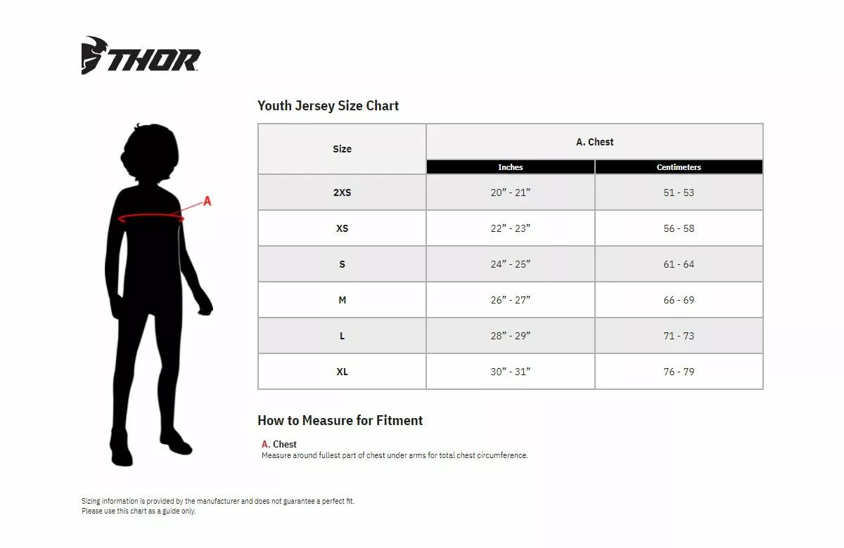 Thor 2912-2553 Ifjúsági indítómode Forge Jersey Mez 4