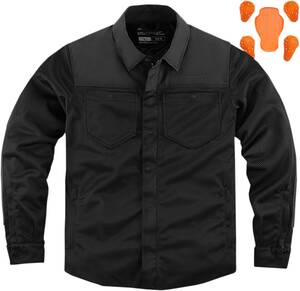 Icon Upstate motorozás ing fekete XL Motoros kabát