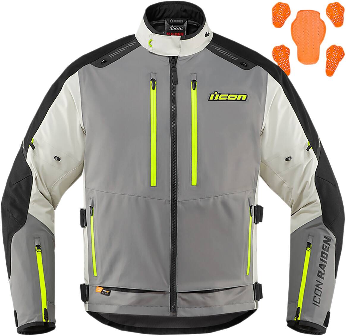 Icon Kabát Raiden CE GRY/HVIZ MD Motoros kabát 0