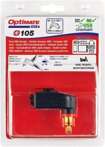Tecmate O105V2 Optimate ™ kettős USB alacsony profilú töltő Akkumulátor töltő 2
