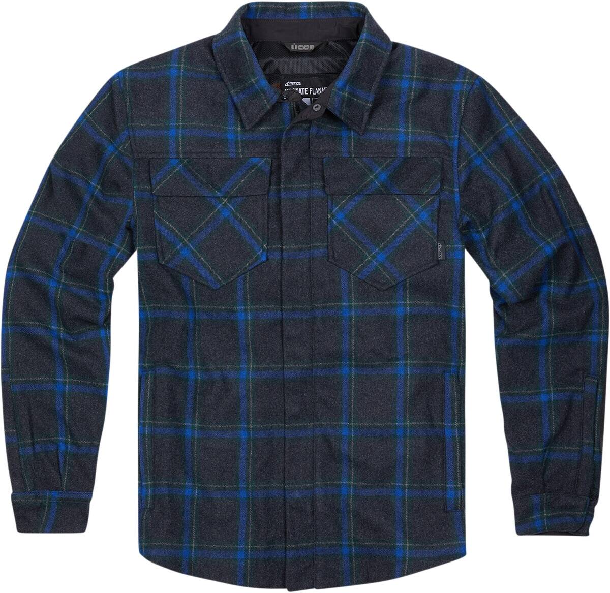 Icon Upstateride Flannel dzseki - kék - M Motoros kabát 0