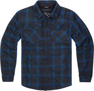 Icon Upstateride Flannel dzseki - kék - 2XL Motoros kabát