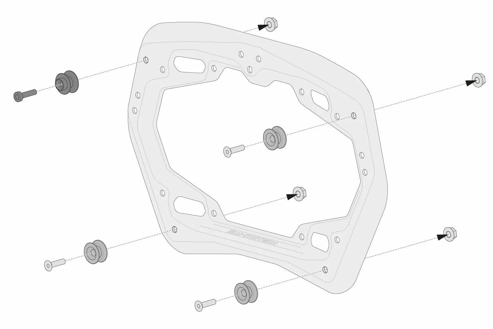 Sw-motech KFT.00.152.35200 Adapter PRO oldalsó hordozóhoz Csomagtartó állvány motorkerékpárra 2