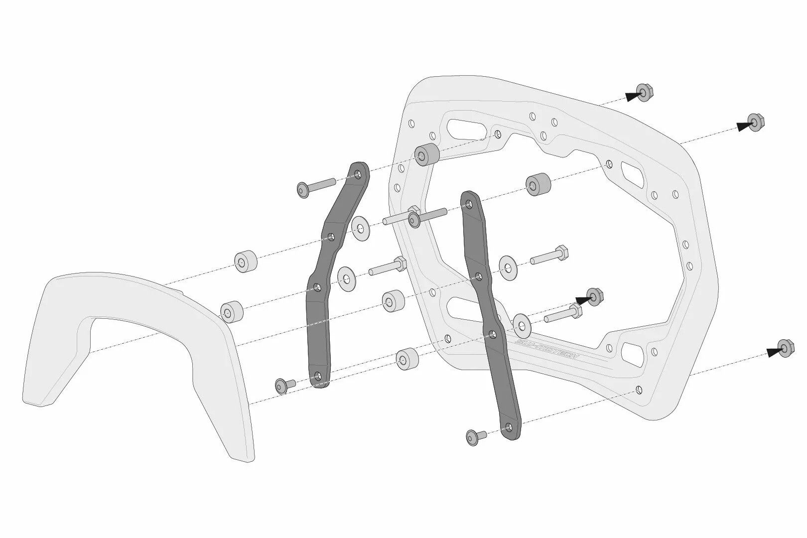 Sw-motech KFT.00.152.35600 Adapter PRO oldalsó hordozóhoz Csomagtartó állvány motorkerékpárra 2