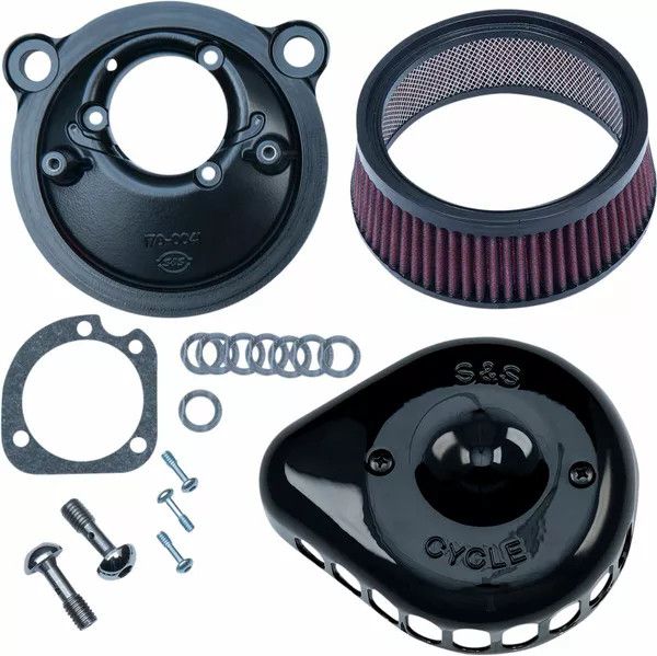 S&S CYCLE 170-0440C Mini Teardrop Stealth légtisztító készlet Levegőszűrő alkatrészek, légszűrők 0