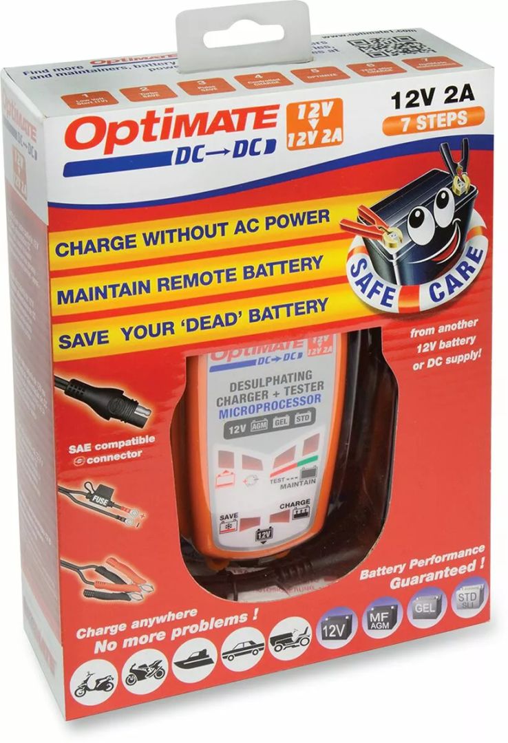 Tecmate TM500 Optimate ™ DC-DUO 12 V-12,8 V 2A akkumulátortöltő Akkumulátor töltő 3