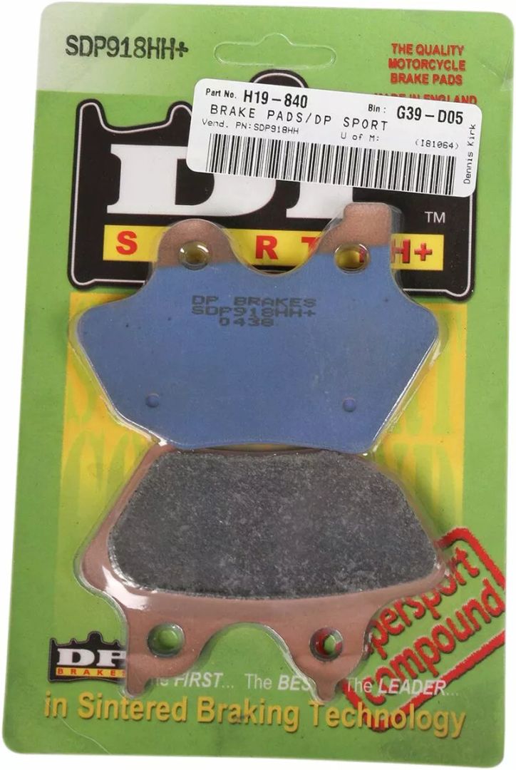 Dp brakes SDP918HH+ szinterelt fém Harley/Buell fékbetétek Fékbetét 1