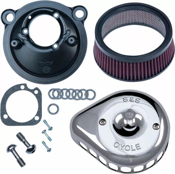 S&S CYCLE 170-0439C Mini Teardrop Stealth légtisztító készlet Levegőszűrő alkatrészek, légszűrők 0