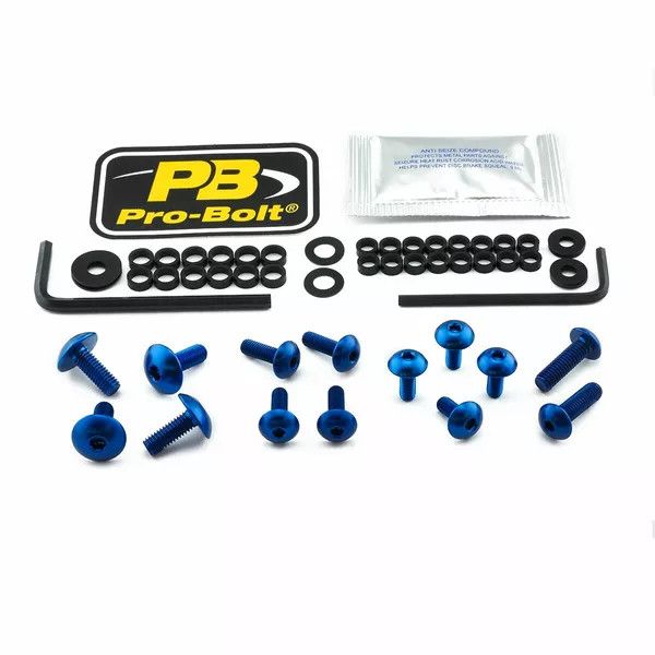 Pro bolt FKA301B Alumínium Fairing Bolt készlet Kawasaki számára Szélvédő és karosszéria rögzítő alkatrész 0