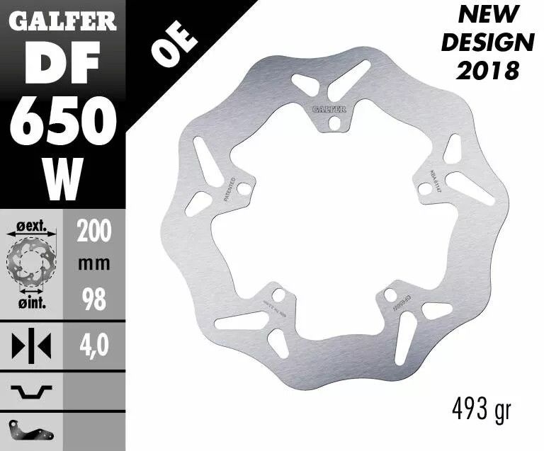 Galfer DF650W Wave® fékrotor Féktárcsa és alkatrészei 1
