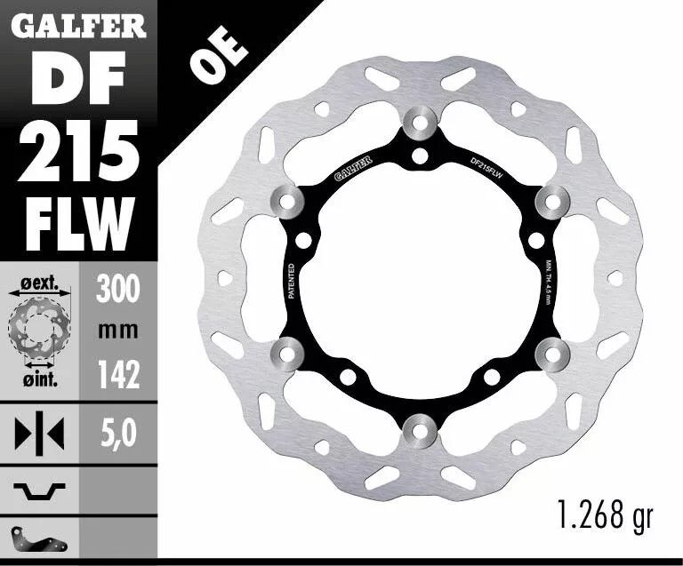 Galfer DF215FLW Wave® rotor Féktárcsa és alkatrészei 0