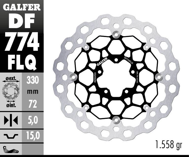 Galfer DF774FLQ fékrotor úszó Cubiq Féktárcsa és alkatrészei 1