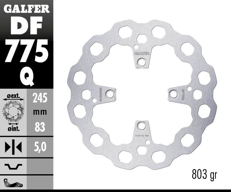 Galfer DF775Q Cubiq fékrotor Féktárcsa és alkatrészei 1