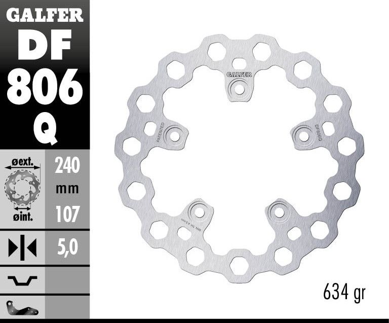 Galfer DF806Q Cubiq fékrotor Féktárcsa és alkatrészei 1