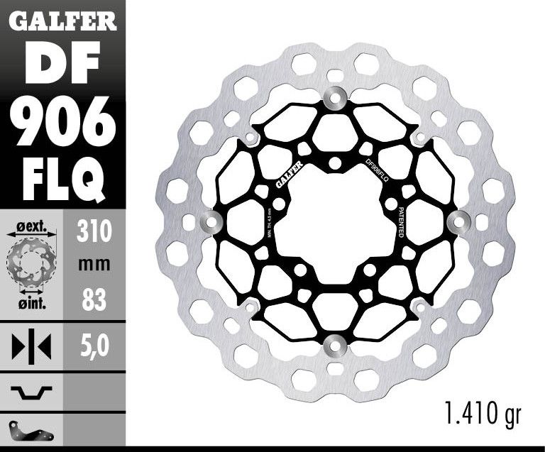 Galfer DF906FLQ fékrotor úszó Cubiq Féktárcsa és alkatrészei 1