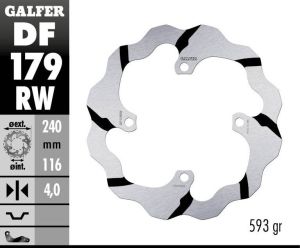 Galfer DF179RW FÉKROTOR RÖGZÍTETT HULLÁMÚ BARÁZOS Féktárcsa és alkatrészei 1