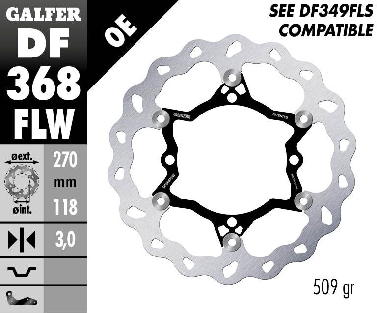 Galfer DF368FLW Wave® rotor Féktárcsa és alkatrészei 0