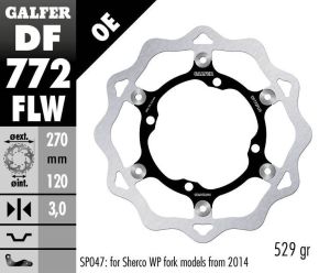 Galfer DF772FLW Wave® rotor Féktárcsa és alkatrészei