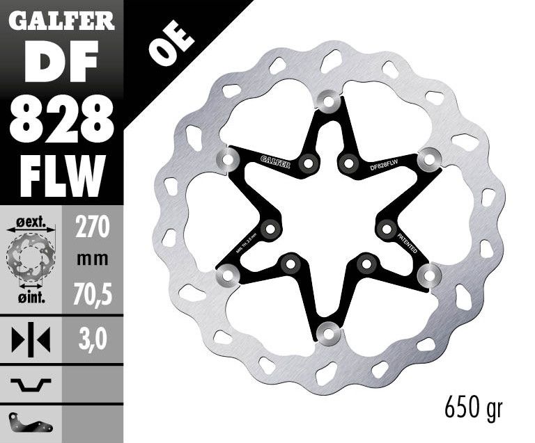 Galfer DF828FLW Wave® rotor Féktárcsa és alkatrészei 0
