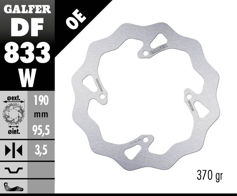 Galfer DF833W Wave® fékrotor Féktárcsa és alkatrészei 0
