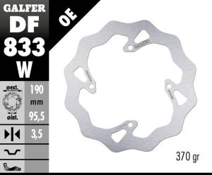 Galfer DF833W Wave® fékrotor Féktárcsa és alkatrészei