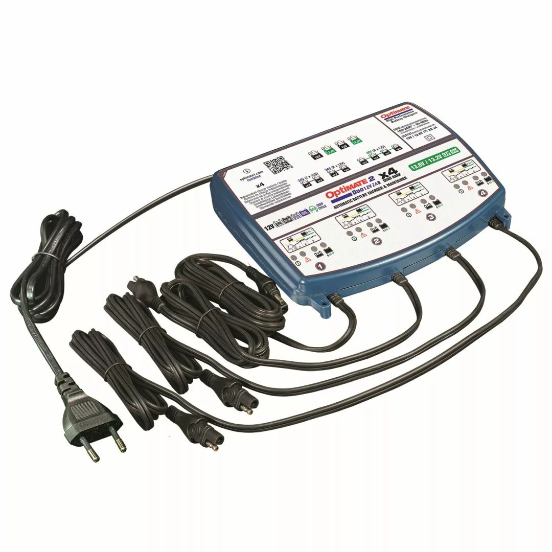 Tecmate TM574 Optimate 2 Duo x 4 Bank Akkumulátor töltő 5
