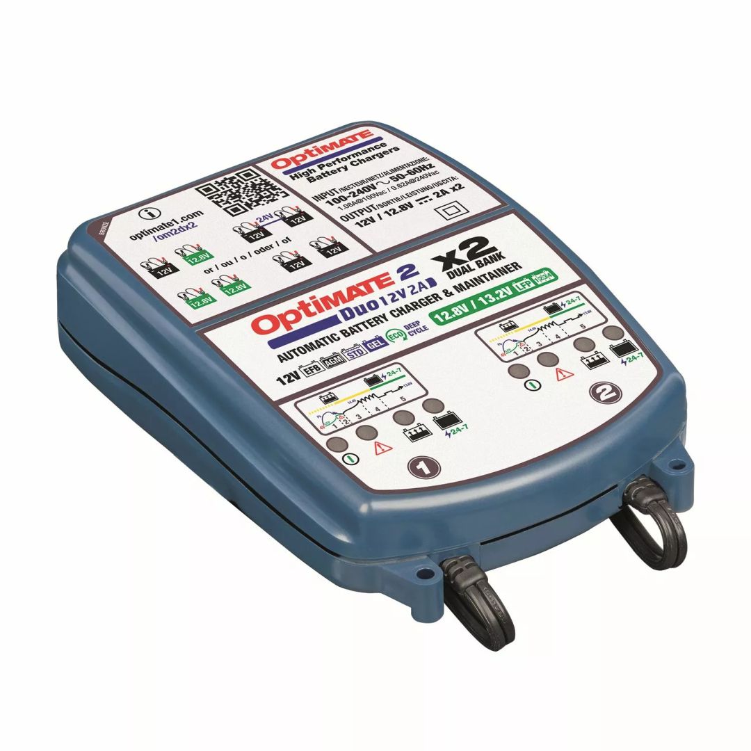 Tecmate TM570 Optimate 2 Duo x 2 Bank Akkumulátor töltő 2
