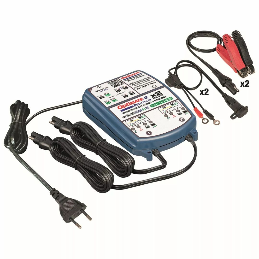 Tecmate TM570 Optimate 2 Duo x 2 Bank Akkumulátor töltő 3