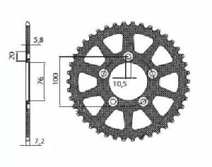 Sunstar sprockets 5-4216-42 Működik Triplestar alumínium hátsó lánckerék Lánckerék 1