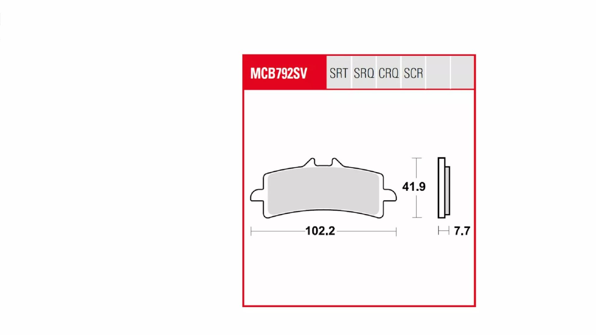 Trw MCB792TRQ TRQ fékbetét szinterezett verseny Fékbetét 1