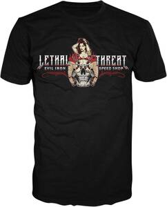 Lethal threat póló gonosz vas fekete 4X Motoros póló, trikó