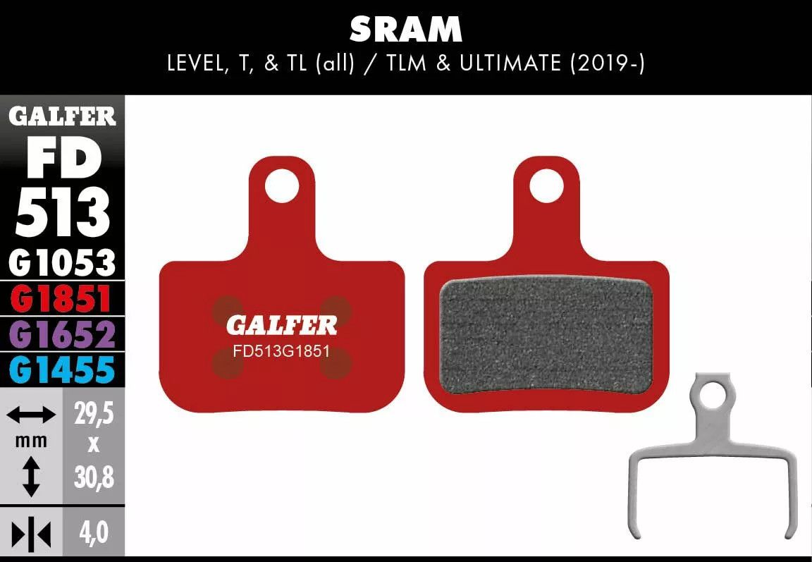 Galfer FD513G1851 G1851 fejlett fékbetétek Bicikli fékbetét 0