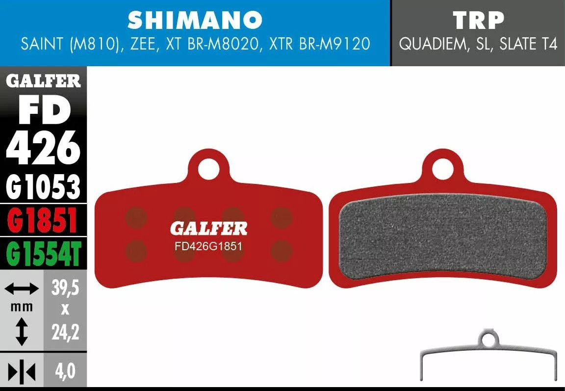 Galfer FD426G1851 G1851 fejlett fékbetétek Bicikli fékbetét 0