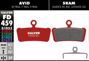 Galfer FD459G1851 G1851 fejlett fékbetétek Bicikli fékbetét