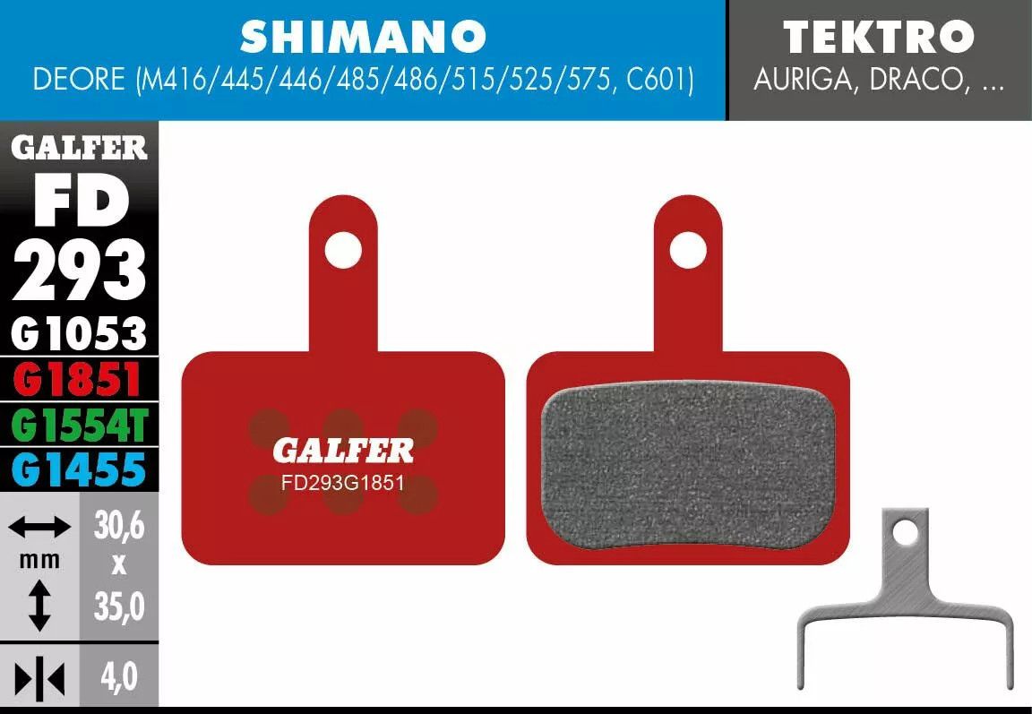 Galfer FD293G1851 G1851 fejlett fékbetétek Bicikli fékbetét 0