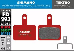 Galfer FD293G1851 G1851 fejlett fékbetétek Bicikli fékbetét