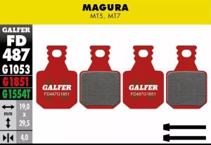 Galfer FD487G1851 G1851 fejlett fékbetétek Bicikli fékbetét