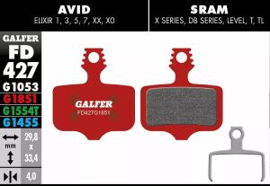 Galfer FD427G1851 G1851 fejlett fékbetétek Bicikli fékbetét