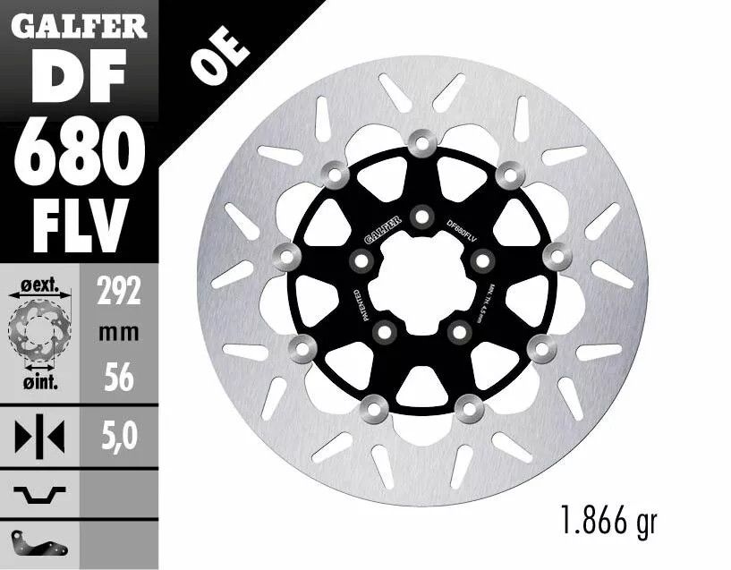 Galfer DF680FLV lebegő fékrotor Féktárcsa és alkatrészei 1