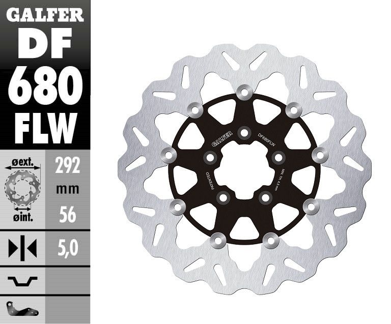 Galfer DF680FLW Wave® rotor Féktárcsa és alkatrészei 1